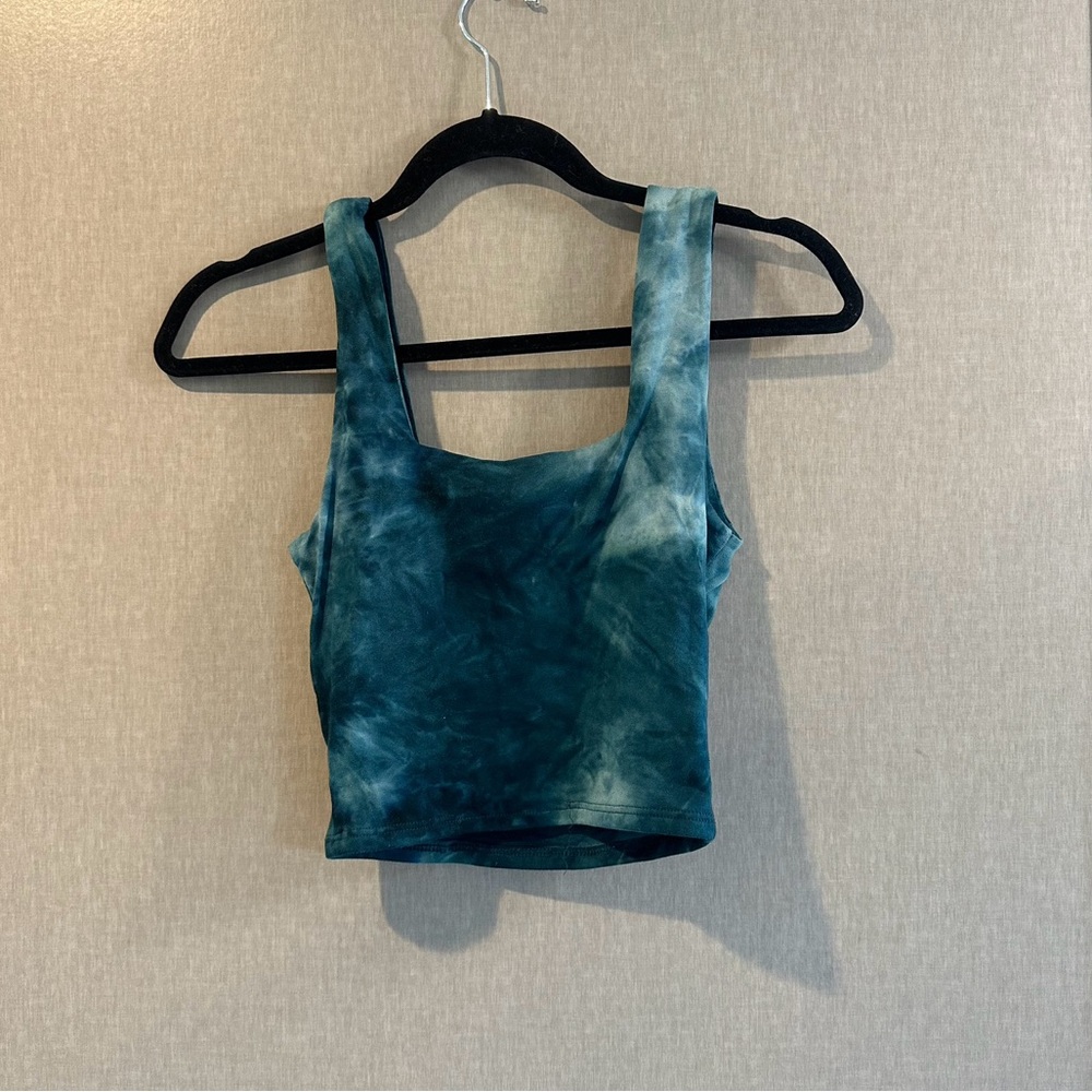 Green/blue tye-dye crop top